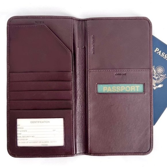 Men's Brown Leather Passport Wallet